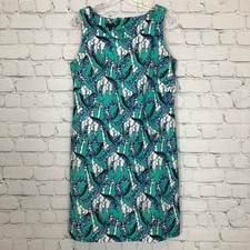 Talbots Green Giraffe Print Sheath Dress Size 8