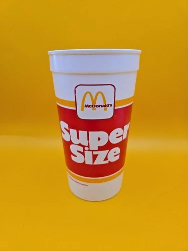 Vintage 1988 McDONALD'S Super Size Plastic Cup Coca Cola Advertising Promo Merch