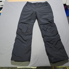 Lands End Snow Pants Women M/T 10-12 Black Insulated Ski Trousers Tall