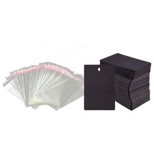 100 Pcs Black Kraft Paper Jewelry Display Cards For Earring Necklace