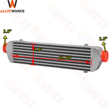 New Universal Aluminum Turbo Intercooler 21.65x5.5x2.56 Core Size Inlet 2.5