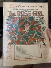 M 1921 Stage Musical Sheet Music THE ROSE GIRL ‘There Comes A Some Day’