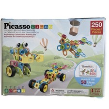 PicassoTiles 250 Piece Building Block Engineering Construction Set Complete 