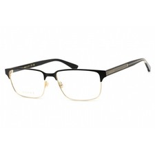 Gucci Men's Eyeglasses Gold Black Metal Rectangular Full Rim Frame GG0383O 004
