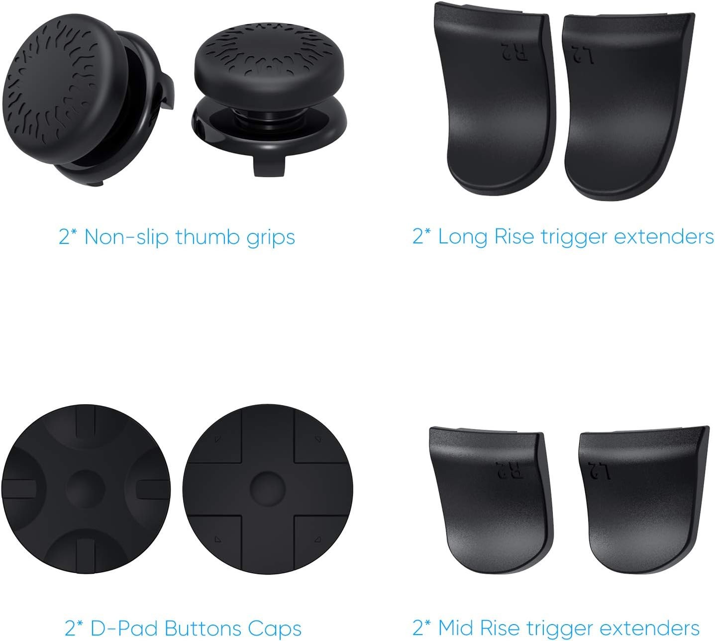 Accessories Kit Bundle for PS5 Compatible with Controller, MENEEA Thumb Grips St