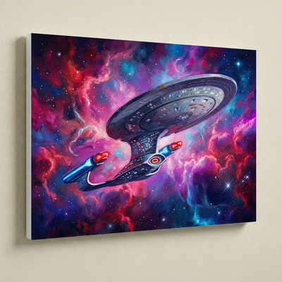 Enterprise D Canvas Print 16x12 - UV Printed Wall Fan Art Decor