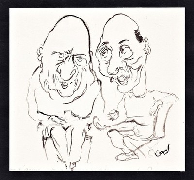 men Männer Karikatur caricature Zeichnung drawing dessin A. Girard