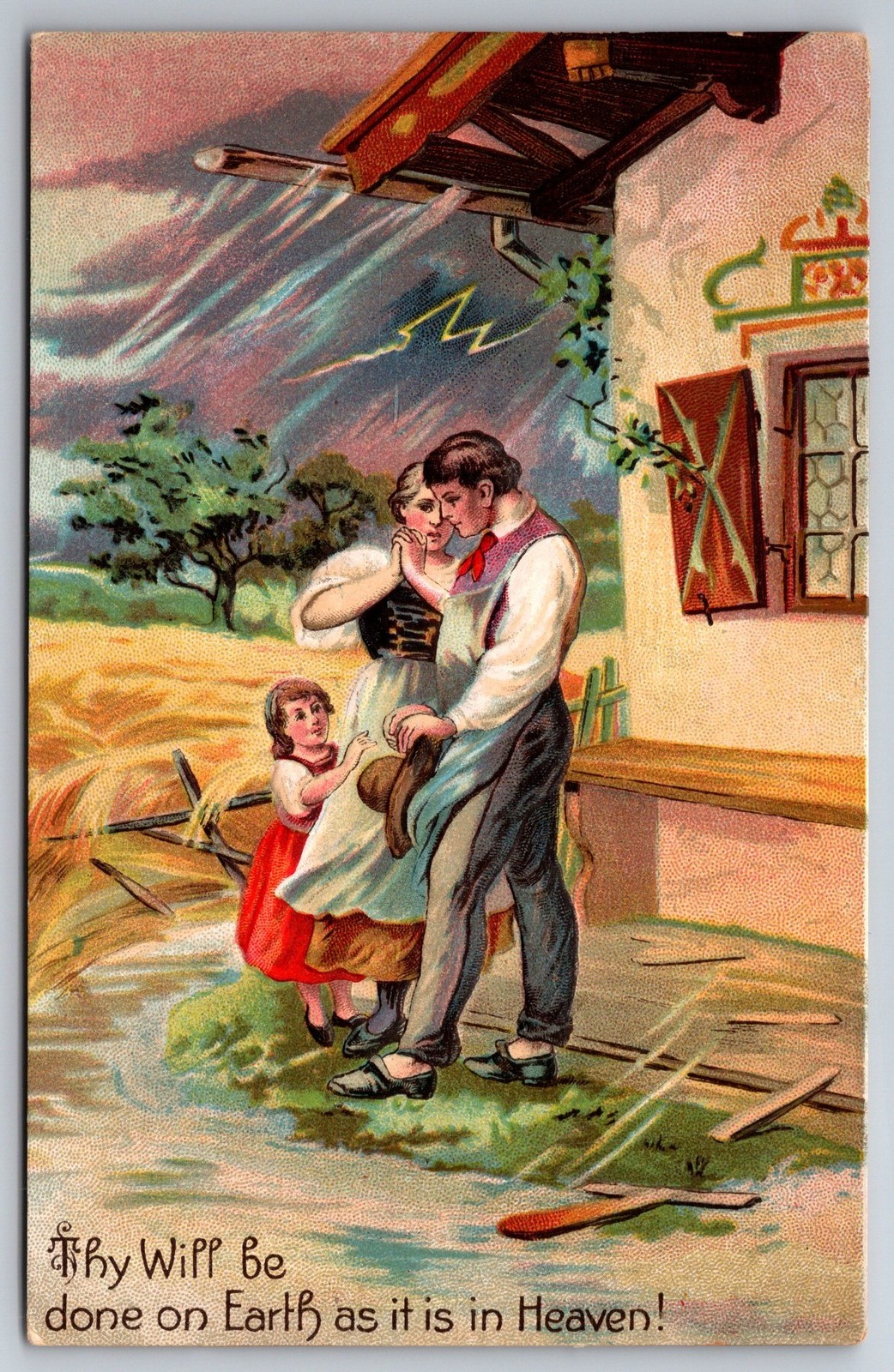 Lords Prayer Thy Will Be Done On Earth As It Is In Heaven Ill Postcard Y11