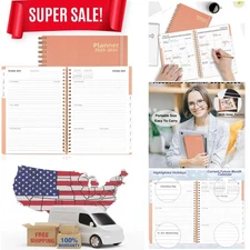 Stylish Pink Planner 2025-2026 - Compact 6.2" x 8.4" with Tabs & Pocket