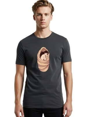 Woman-Wrapped-In-Cloth Mens Graphic Tee, 100% Cotton, Casual Summer Wear