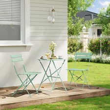 Bistroset 3-tlg. Gartenmöbel-Set Outdoor Sitzgruppe Gartentisch Balkonset Grün