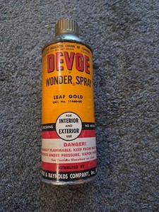 Vintage Devoe Wonder Spray Paint Can Lead Gold Paper Label