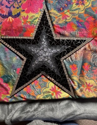 Multicolor Floral Faux Leather Women's Bag with Star Accent and Star Pattern
