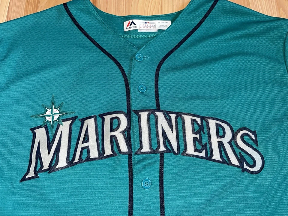 Seattle Mariners Robinson Cano #22 Majestic Cool Base Teal Jersey Sewn Men’s 2XL - Image 2 of 4