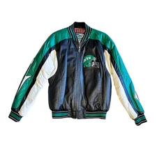 New York Jets Carl Banks G-III Leather Varsity Jacket Signed by Bill Parcells M