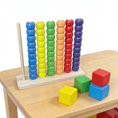 Wooden Color Sorting Stacking Toys Counting Games for 2-5 Years Kindergarten