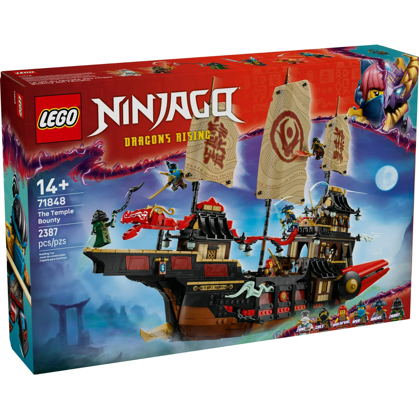 LEGO NINJAGO The Temple Bounty Building Toy - Multi-Level Boat W/6 Ninja Toy Min