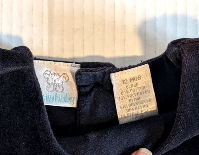 Koala Baby Infant Christmas Dress Velvet Embroidered Red Plaid 12 Months - Image 3 of 3