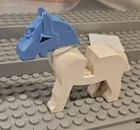 Lego MINIFIGURE- Castle/Knights Kingdom  White Horse W Blue Mask Lot33 — photo 3