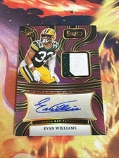 2024 Panini Select Evan Williams RPA Purple Prizm /49 Rooke Patch Auto Packers
