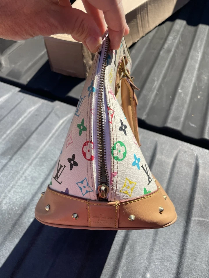 Louis Vuitton Alma Satchel/Top Handle Bag Medium White Canvas - Image 2 of 4