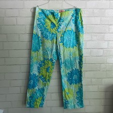 Lilly Pulitzer Vintage Originals Aquamarine Seeing Things Resort Pant Sz 8