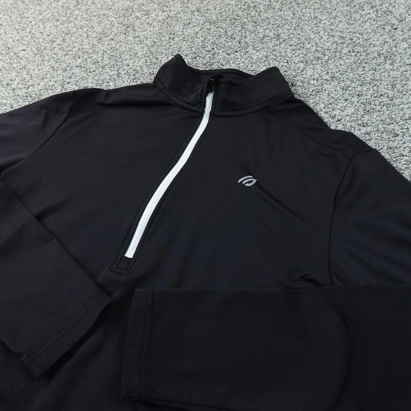 Eddie Bauer Pullover Mens S Black 1/4 Zip Long Sleeve Performance Sweatshirt Top