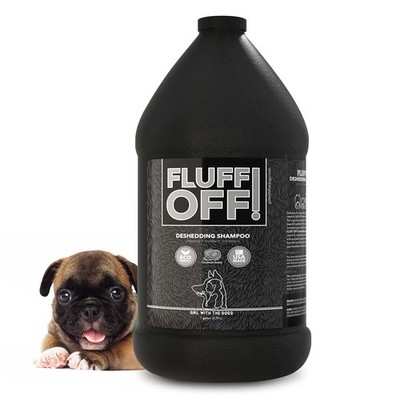 Fluff Off! by Girl With The Dogs, Natural Deshedding Dog & 1 Gallon, Clear
