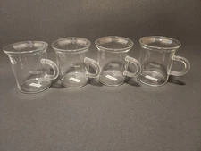 Bodum Glass Coffee Tea Mugs Lot of 4 Clear Glass Mug