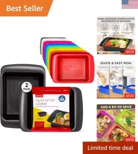 2-Pack Quick Ramen Cookers - Microwave Ramen in 3 Minutes, Easy Clean & BPA Free