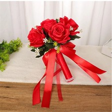1x Wedding Bouquet for Bride Artificial Rose Flowers Bouquet for Party Wedding
