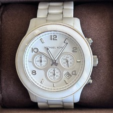 Michael Kors White Oversized Ceramic Watch MK-5163 With Original Box