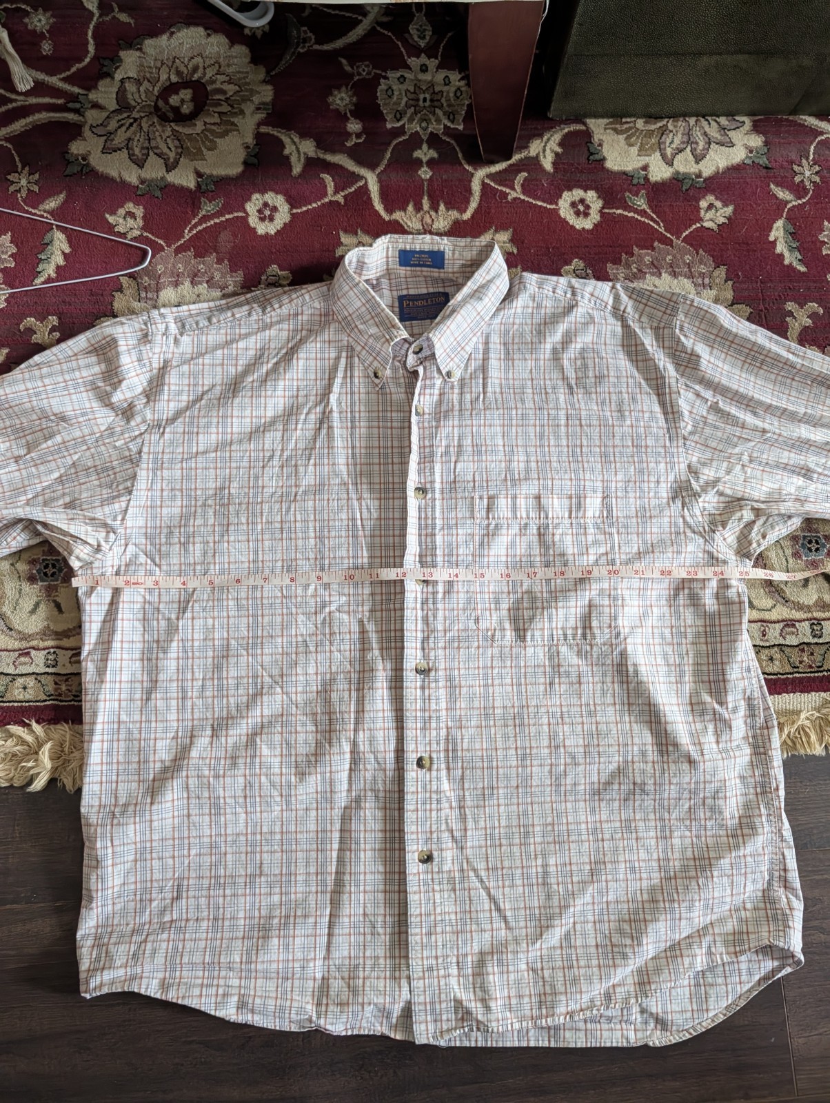 PENDLETON Cotton Check Button-down Pocket Shirt XL - image 12