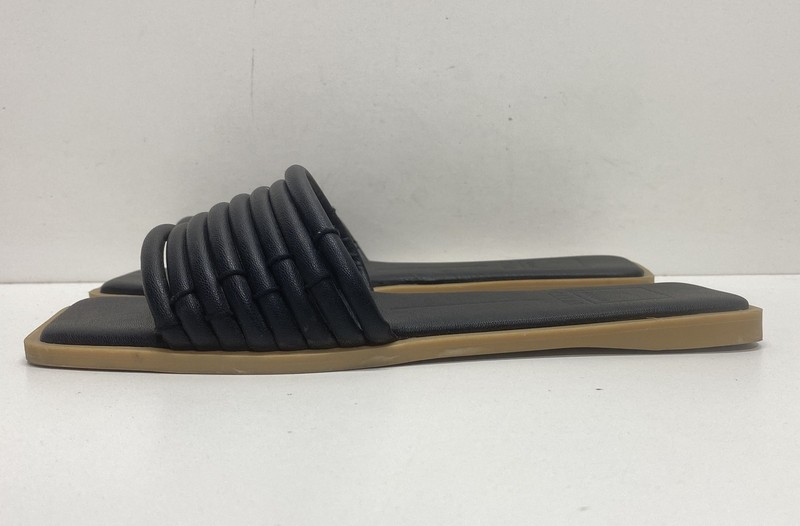 Dolce Vita Clear Black Multi Strap Flat Slide Sandals Women's Size 8