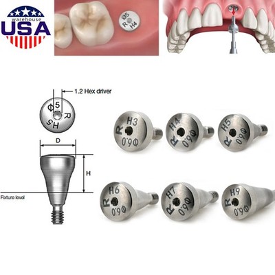 US Dental Caps Healing Abutment Cap Regular Platform Fit Osstem Hiossen Ø4 8.0mm