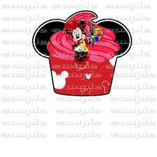 DISNEY Minnie Cupcake jiu Premade Scrapbook Page Paper Piece die cut