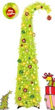 Grinch Christmas Tree Green Monster Xmas Decoration with 15 Ball Lights Hangin