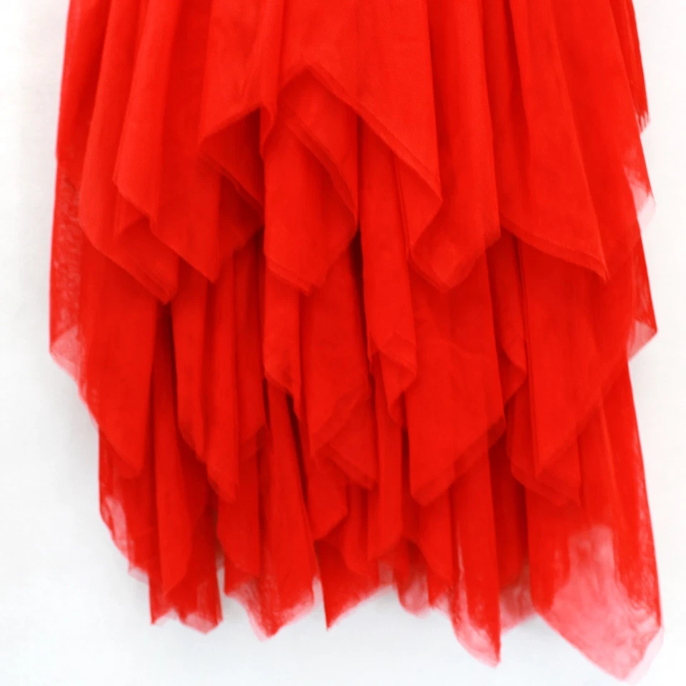 Lola The Boys Feather Trim Tiered Tulle Party Dress Kids Girl 12 Years Holiday - Image 3 of 4