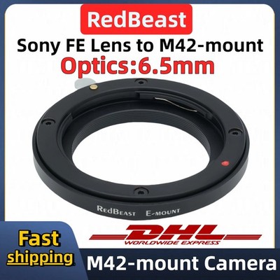 Sony FE lens to M42 thread industrial camera adapter for FE-M42*1 Optics:6.5mm