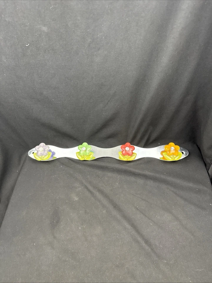 Casaco de flores acrílico para quarto de meninas suporte de parede 4 ganchos cromado retrô anos 80 vintage - Imagem 2 de 4