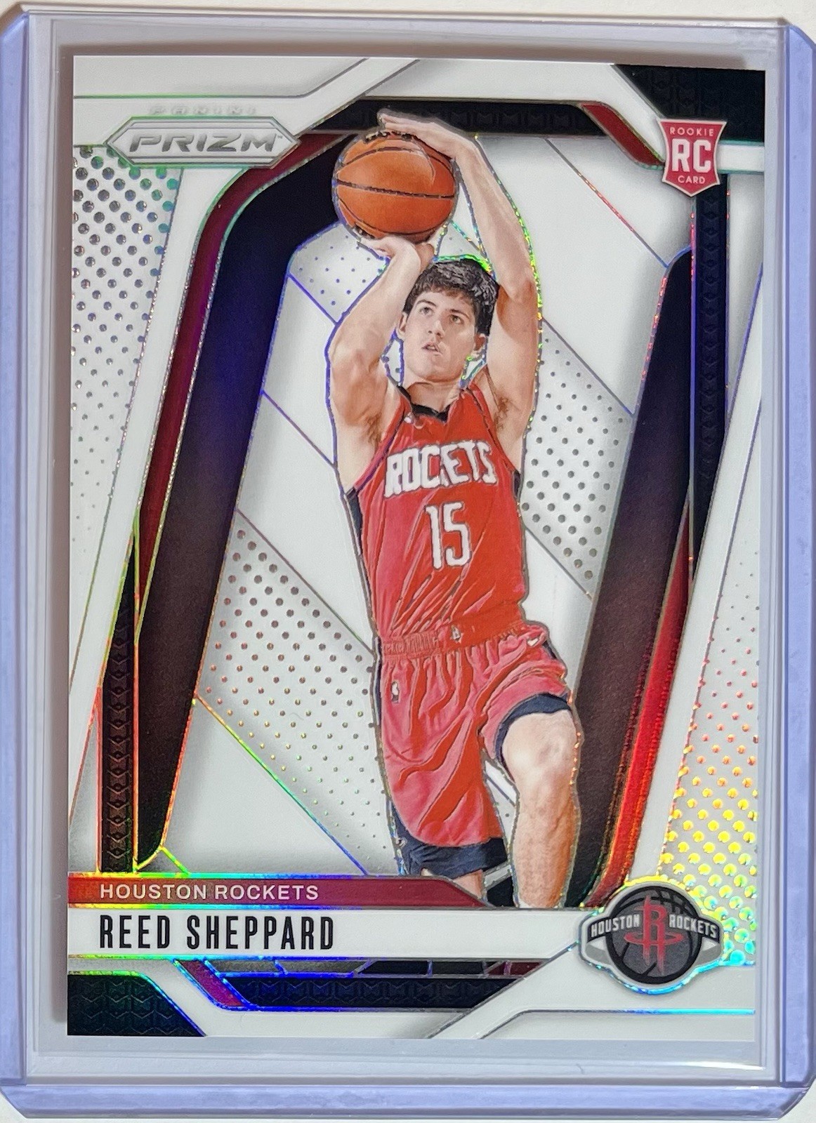 Reed Sheppard ROOKIE CARD RC 2024-25 Panini Prizm WHITE PRIZM /175 | CLEAN