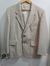 vintage 70s Levi's Action Suit Menswear 2 Pc Sport Coat  Vest Cream/ Lt. Tan
