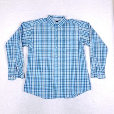 Ariat Pro Series Shirt XL Fitted Blue Plaid Button Down Western Performance Work