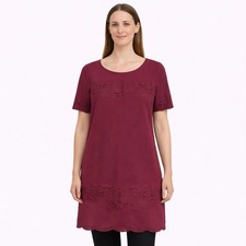 ASTR The Label Burgundy Lace-Trim Shift Dress, Size Small