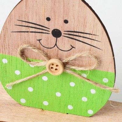2pcs Wooden Easter Bunny Ornament Desktop Baby Shower Wedding Party Decor