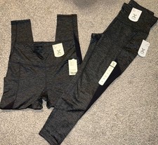 NWT Lot of 2 Pair Xersion Women's Size M Black CD High-Rise 7/8 Ankle Legging