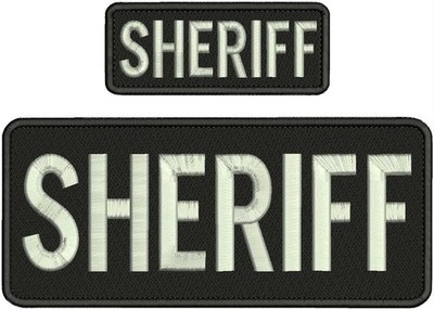 sheriff 2 Embroidery Patches 10x4 And 5x2 Velcr0 On Back