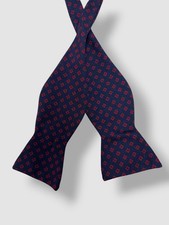 Tommy Hilfiger Men's Blue Geometric Self Tie Bow Tie