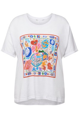 Ulla Popken Damen große Größen T Shirt Herz Oversized Rundhals Halbarm 829648