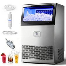 Commercial Ice Maker 100Lbs/24H Large Ice Machine with 33Lbs Storage Capacity...